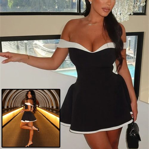 Women's Y2K Patchwork Mini Dress