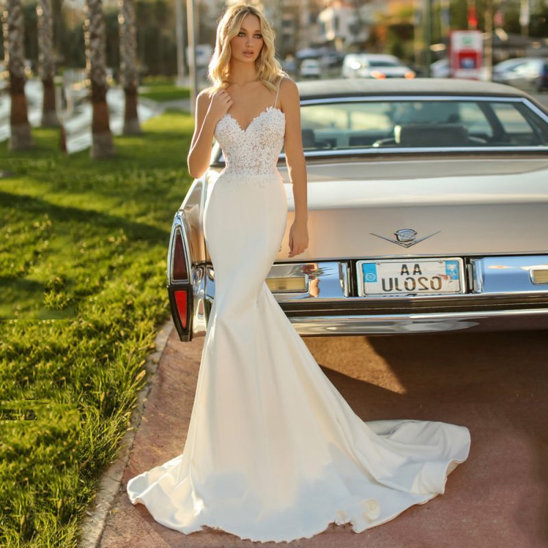 Women's Simple Tube Top Wedding Dress