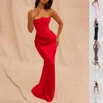 Slim Tube Top Dress – Sexy Bandeau Backless Evening Dresses For Women