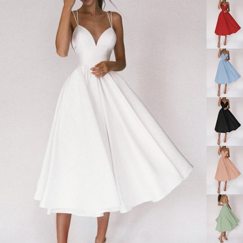 Women's Sexy V-Neck Suspender Dress