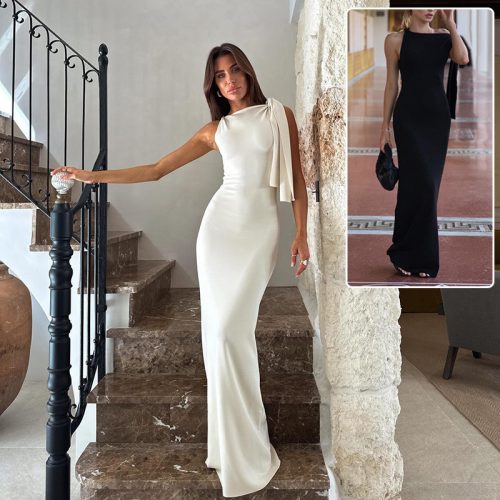 Women's One-Shoulder Ribbon Dress