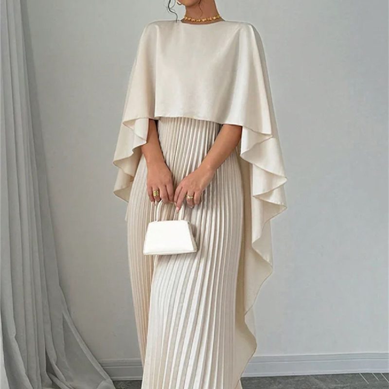 Flowy Batwing Dress - Comfortable Loose Fit Women's Dress